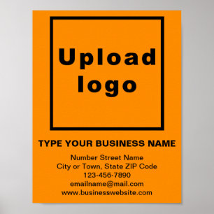 Business Brand on Orange Colour Small Poster