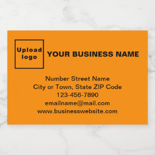 Business Brand on Orange Colour Small Size Sparkling Wine Label