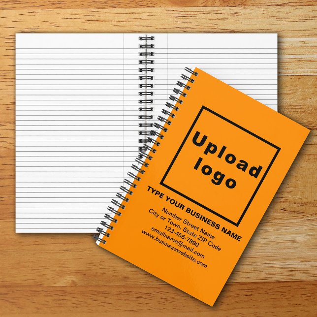 Business Brand on Orange Colour Spiral Notebook (Your business brand on orange color spiral notebook. Notebook to build brand name awareness.)