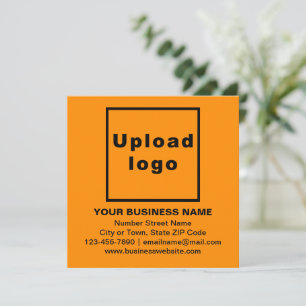 Business Brand on Orange Colour Square Flat Card