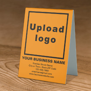 Business Brand on Orange Colour Table Sign