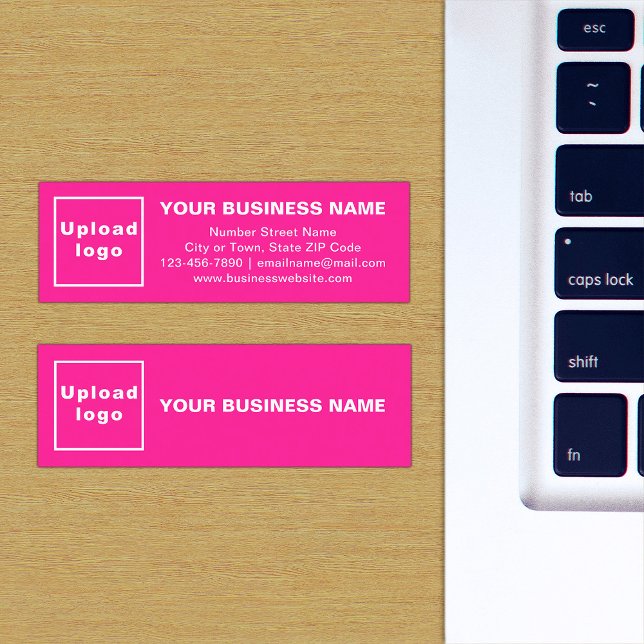 Business Brand on Pink Mini Card (The front and back of the pink mini business card with your brand)