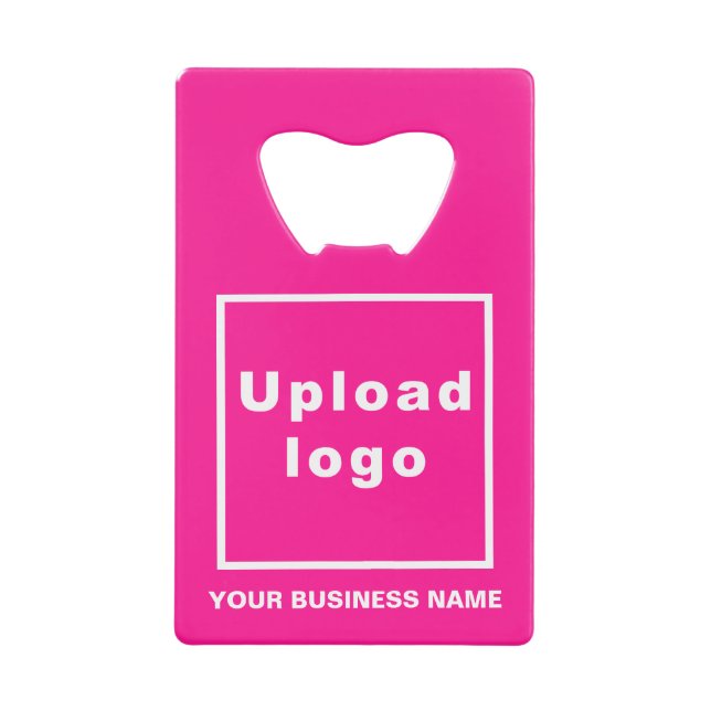 Business Brand on Pink Rectangle Bottle Opener (Front)