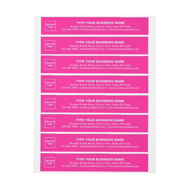Business Brand on Pink Wrap Around Address Label (Sheet)