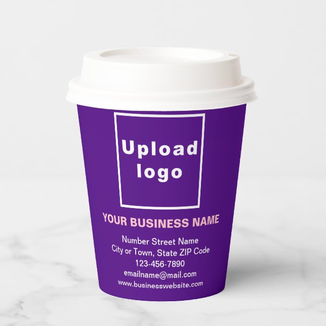 Business Brand on Purple Paper Cup (Front)