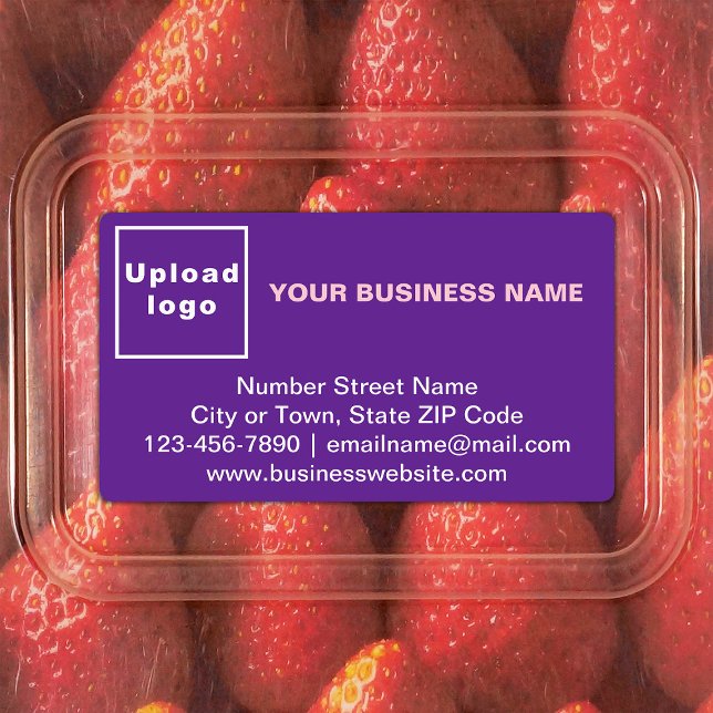 Business Brand on Purple Rectangle Adhesive Label (Purple rectangle adhesive label with your business brand)