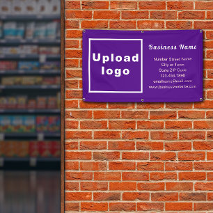 Business Brand on Purple Rectangle Banner