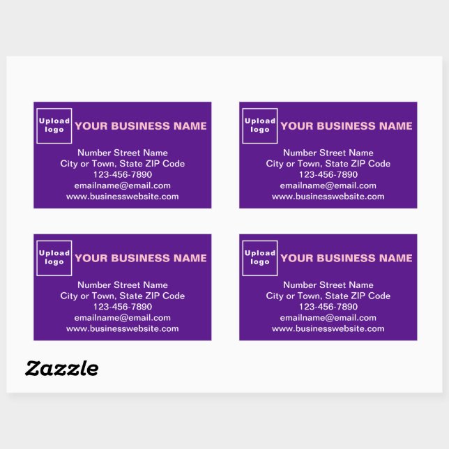 Business Brand on Purple Rectangle Sticker (Sheet)