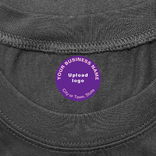 Business Brand on Purple Round Iron On Label