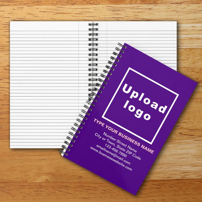 Business Brand on Purple Spiral Notebook (Your business brand on purple spiral notebook. Office & school supply to build brand name awareness.)