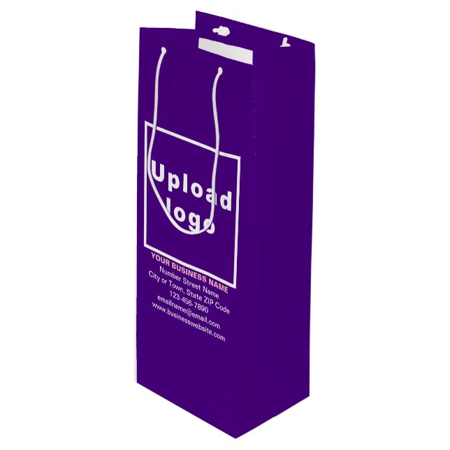 Business Brand on Purple Wine Gift Bag (Front Angled)