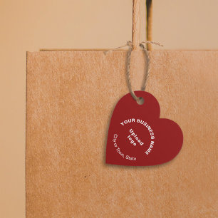 Business Brand on Red Heart Shape Tag