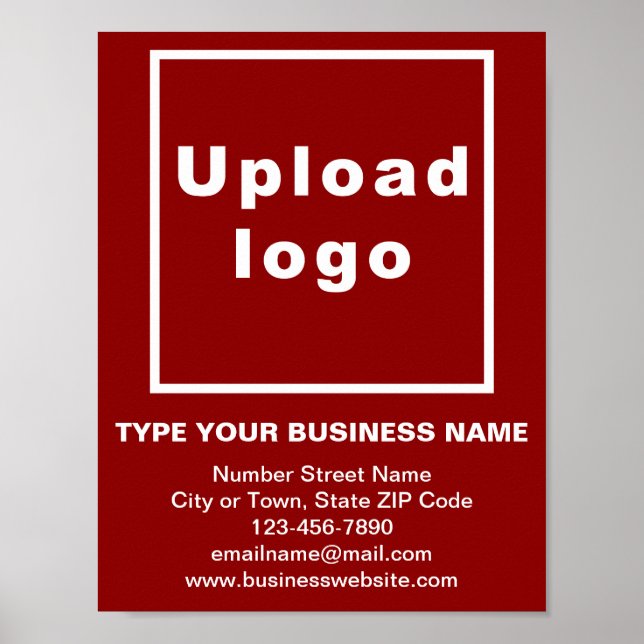 Business Brand on Red Small Poster (Front)