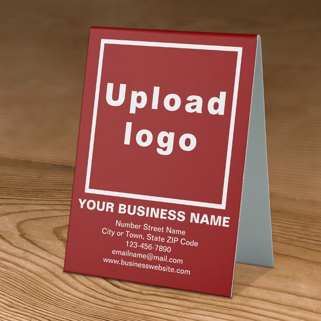 Business Brand on Red Table Sign (Creator Uploaded)
