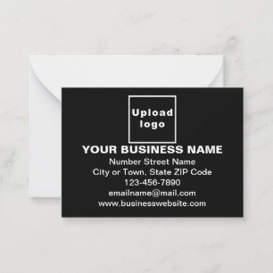 Business Brand on Small Black Rectangle Flat Card