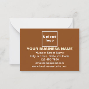 Business Brand on Small Brown Rectangle Flat Card