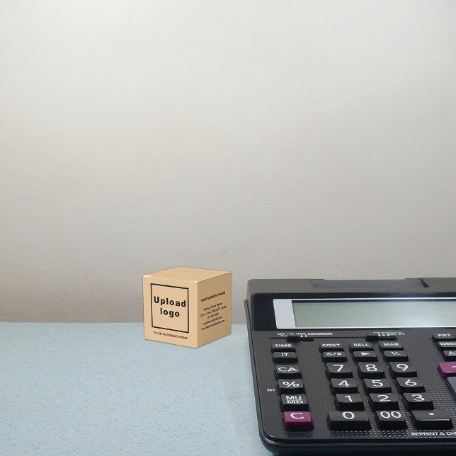 Business Brand on Small Light Brown Colour Box (Build brand name awareness. Your business brand on small size light brown classic favor box.)