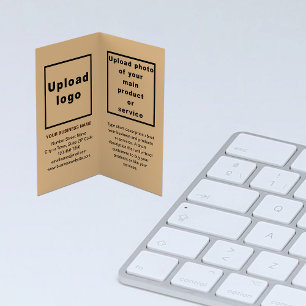 Business Brand on Small Light Brown Folded Card