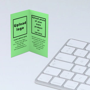 Business Brand on Small Light Green Folded Card