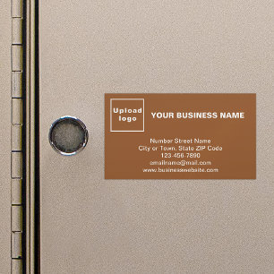 Business Brand on Small Magnetic Brown Card