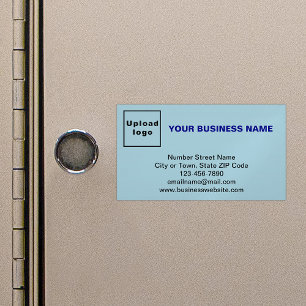 Business Brand on Small Magnetic Light Blue Card