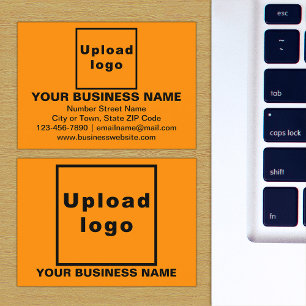 Business Brand on Small Orange Rectangle Card