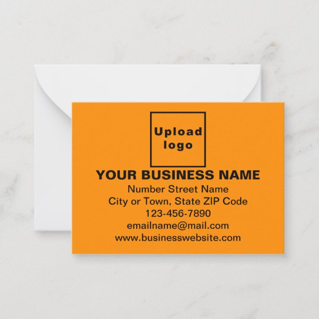 Business Brand on Small Orange Rectangle Flat Card (Front)
