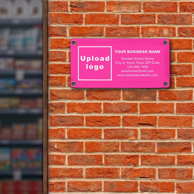 Business Brand on Small Pink Banner (Small pink banner with your business brand)
