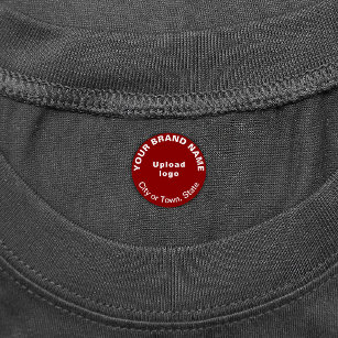 Business Brand on Small Red Circle Clothing Labels