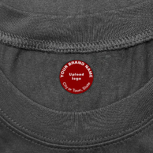Business Brand on Small Red Circle Clothing Labels