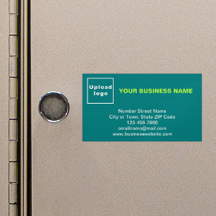 Business Brand on Small Teal Green Magnetic Card