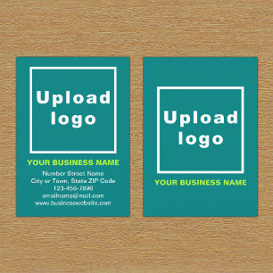 Business Brand on Small Teal Green Portrait Card