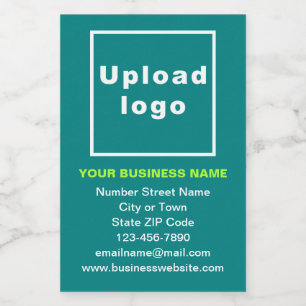Business Brand on Teal Green Portrait Format Food Label
