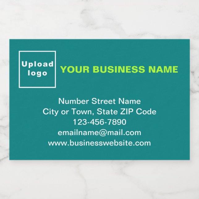 Business Brand on Teal Green Rectangle Food Label (Single Label)