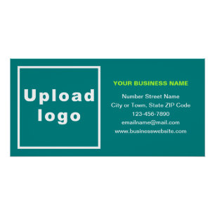 Business Brand on Teal Green Rectangle Glossy Poster