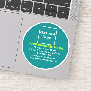 Business Brand on Teal Green Round Vinyl Sticker