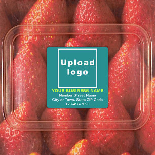 Business Brand on Teal Green Square Adhesive