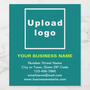 Business Brand on Teal Green Wine Bottle Label