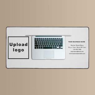Business Brand on White Desk Mat