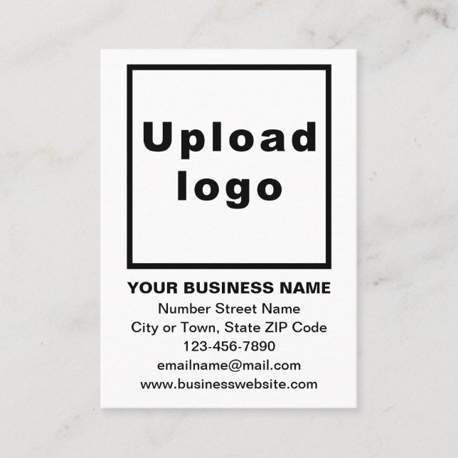 Business Brand on White Flat Place Card (Front)