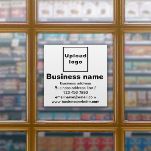 Business Brand on White Large Square Vinyl Sticker