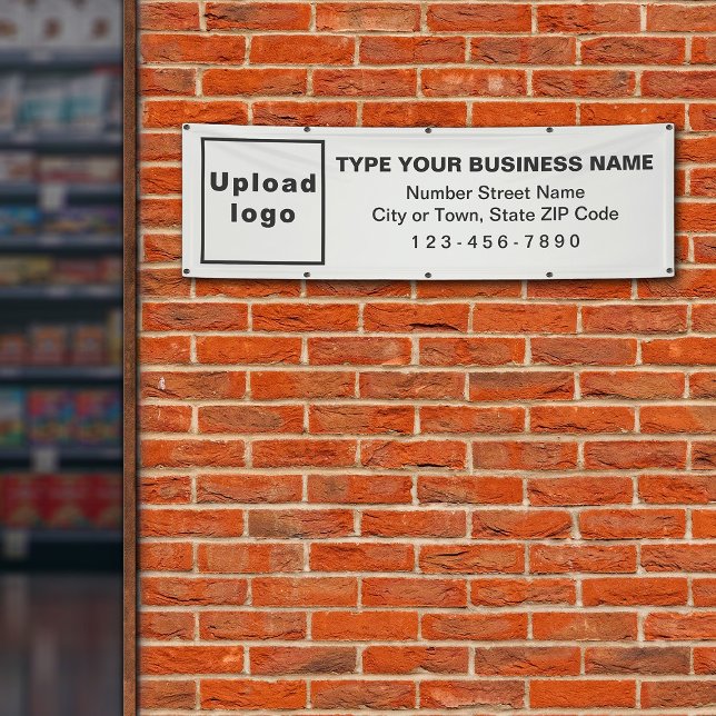 Business Brand on White Long Banner (White long banner with your business brand)