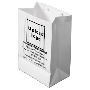 Business Brand on White Medium Size Gift Bag