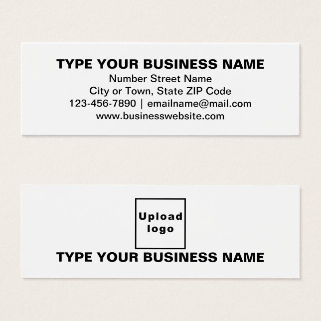 Business Brand on White Mini Profile Card (Front & Back)