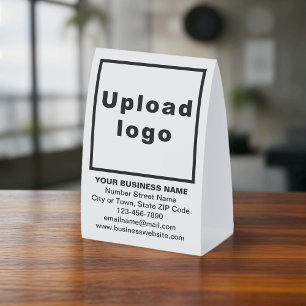 Business Brand on White Paper Table Tent