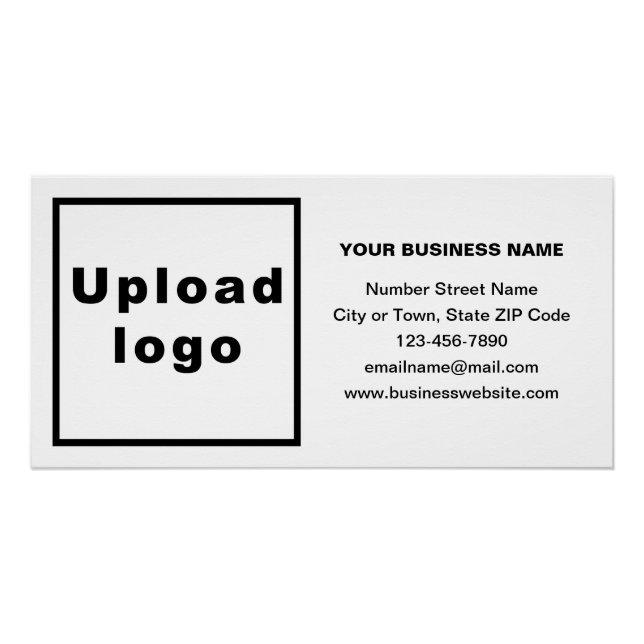 Business Brand on White Rectangle Glossy Poster (Front)