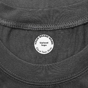 Business Brand on White Round Clothing Label