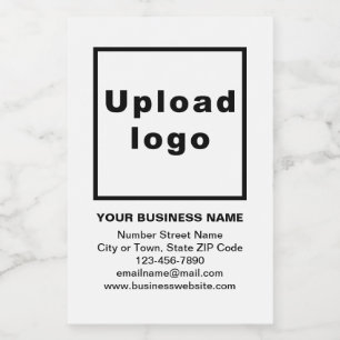 Business Brand on White Small Size Wine Label