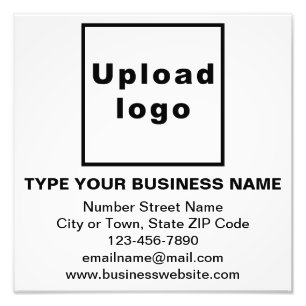 Business Brand on White Square Photo Print