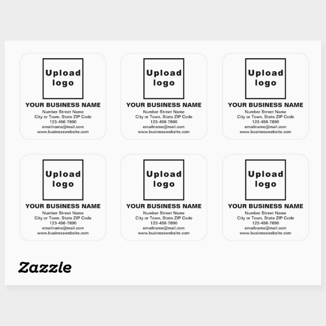 Business Brand on White Square Sticker (Sheet)